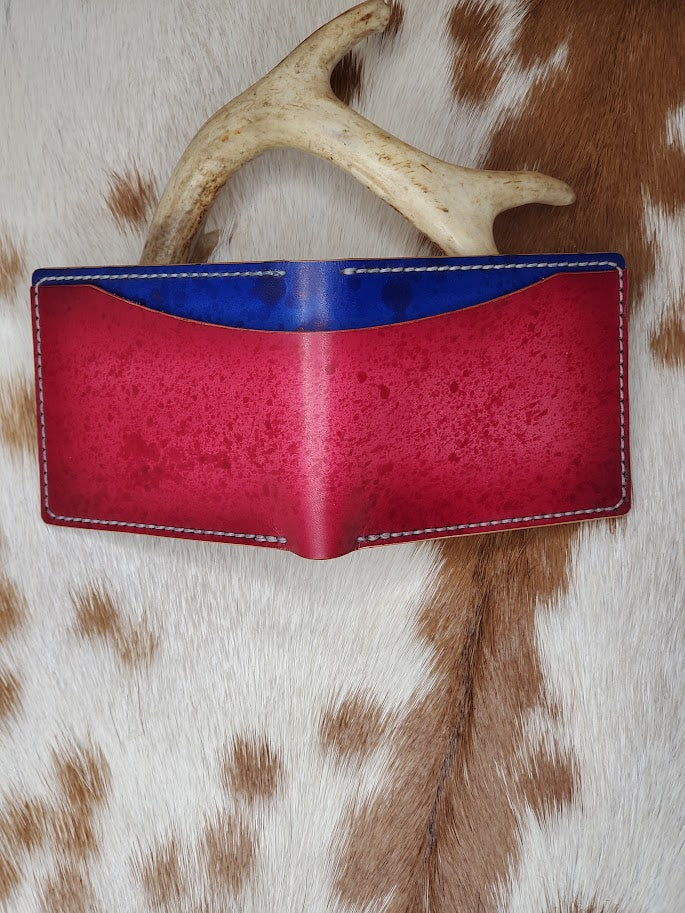 Red White and Blue 6 Pocket Bi-fold Wallet