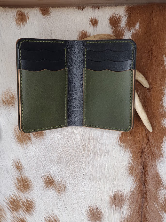 Vertical 8 Pocket Bi-fold Wallet