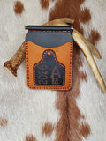 Tan & Black Ear Tag Money Clip