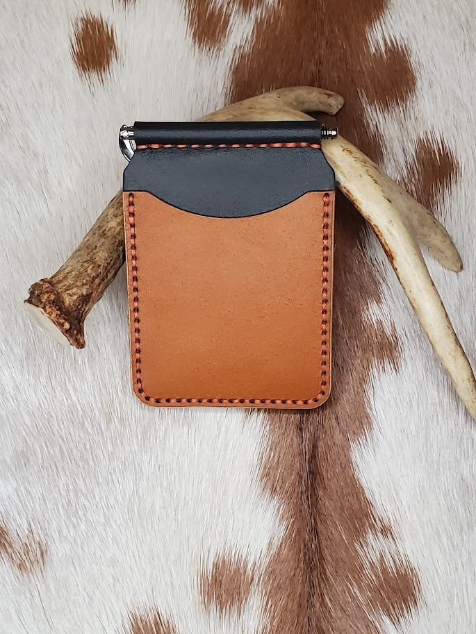 Tan & Black Ear Tag Money Clip