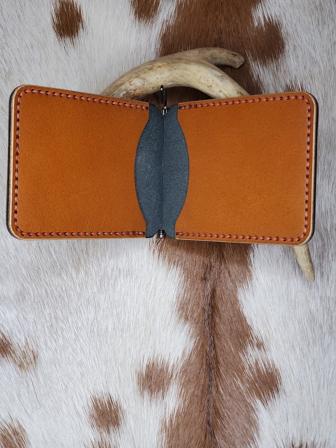 Tan & Black Ear Tag Money Clip