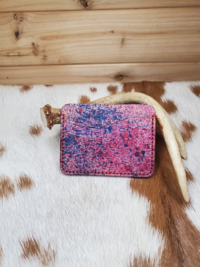 Red & Blue Splatter Card Holder
