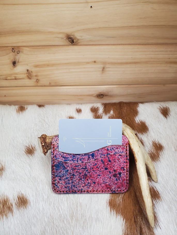 Red & Blue Splatter Card Holder