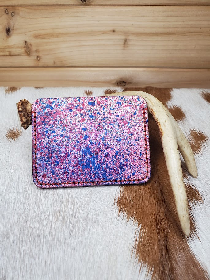 Red & Blue Splatter Card Holder